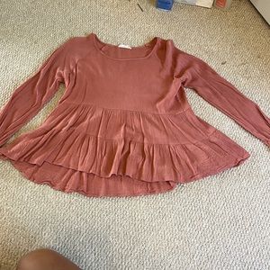 Alter’d State, long sleeve top, size small, light orange